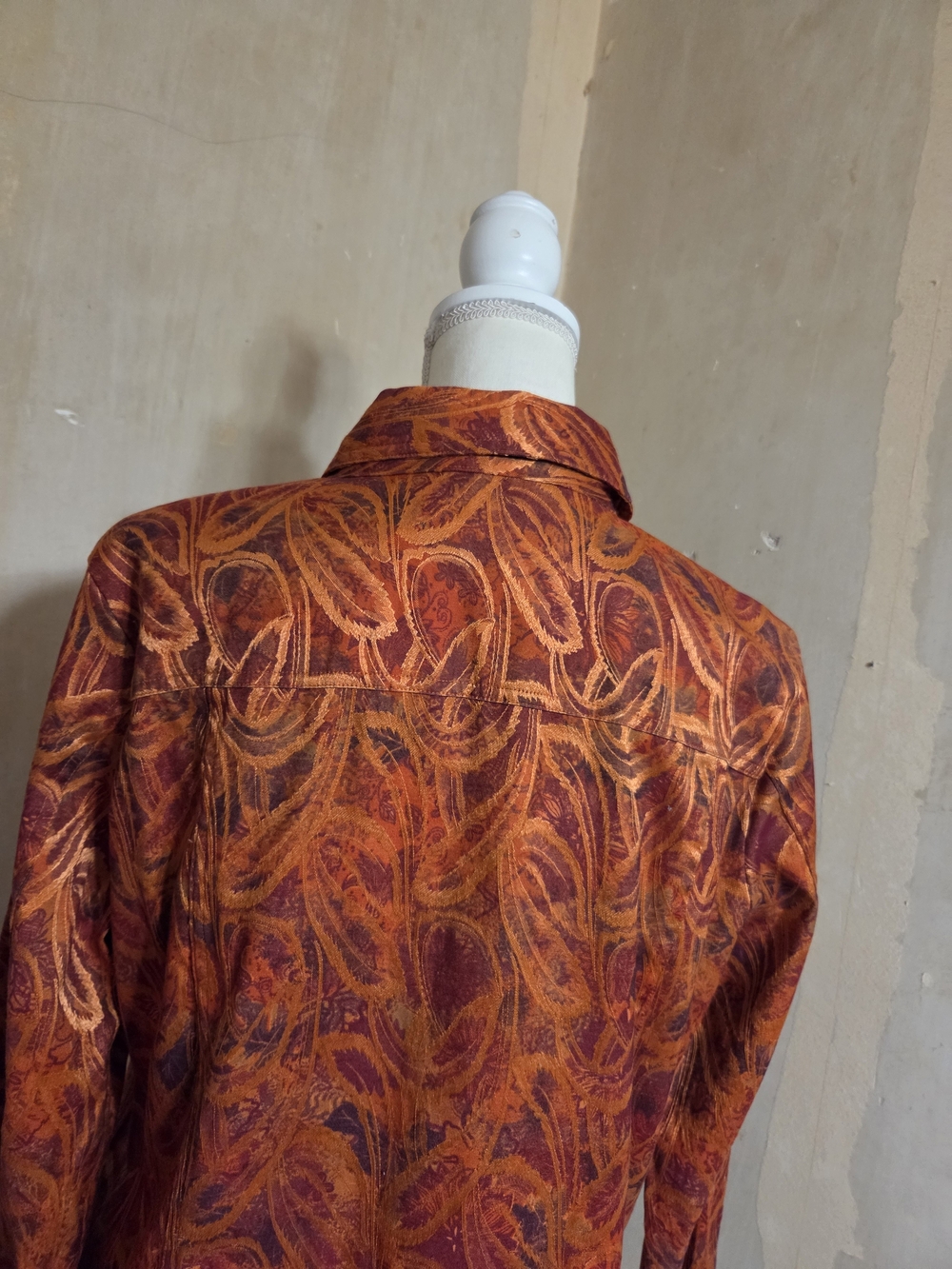 Rust Paisely Button-Front Jacket - Picture 9 of 12
